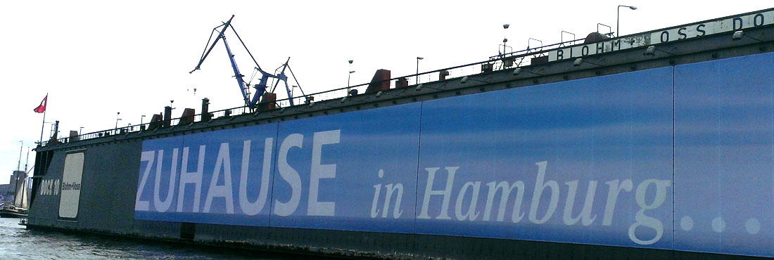 Plakat am Schwimmdock Hamburg - Internationale Spedition in Hamburg - Contibridge